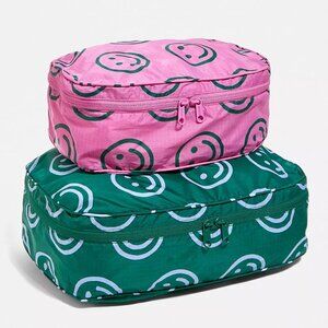NWT Baggu Packing Cube Set - Happy Mix (Raspberry Happy, Forest Happy)